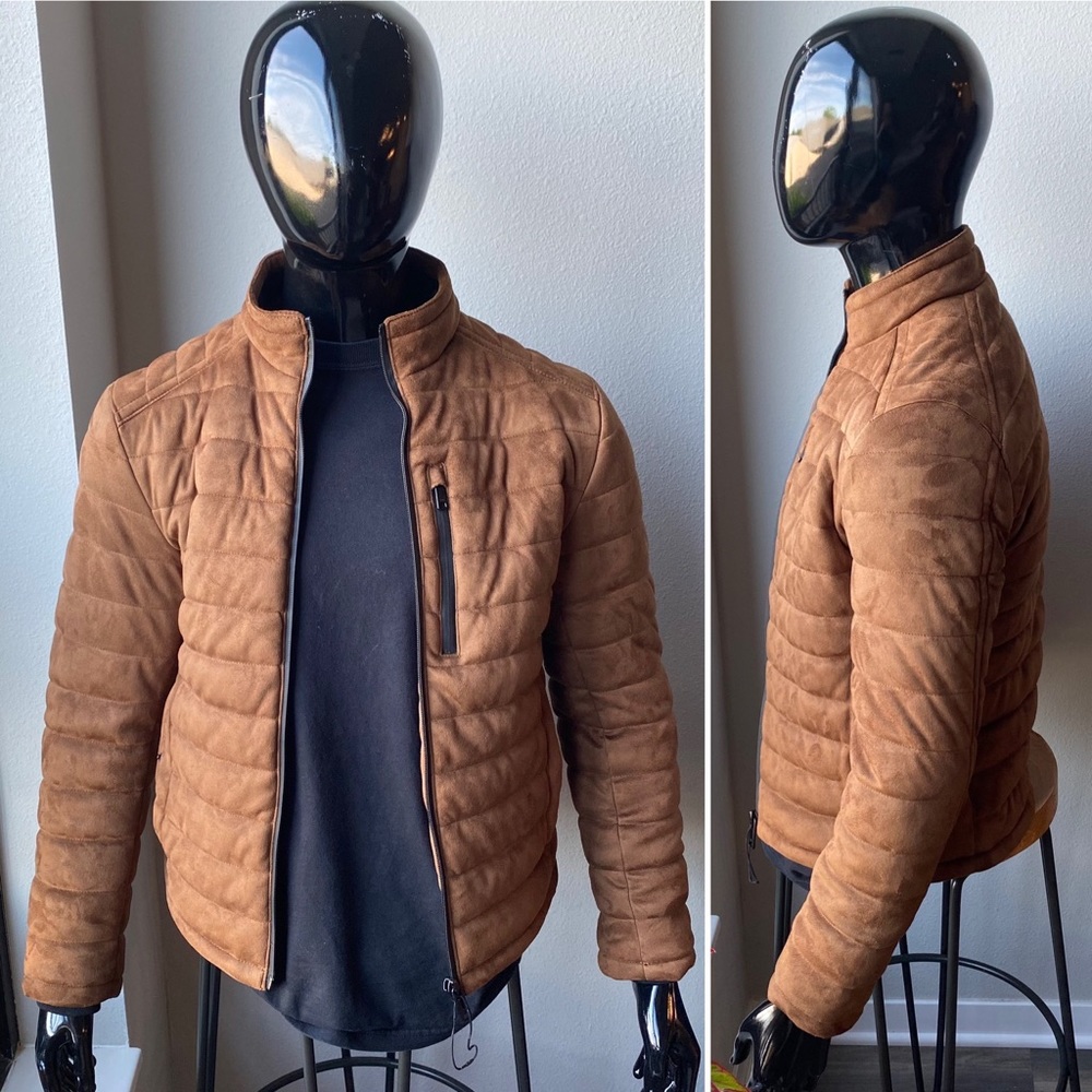 Zara Faux Suede Puffer Jacket Men’s Size Small